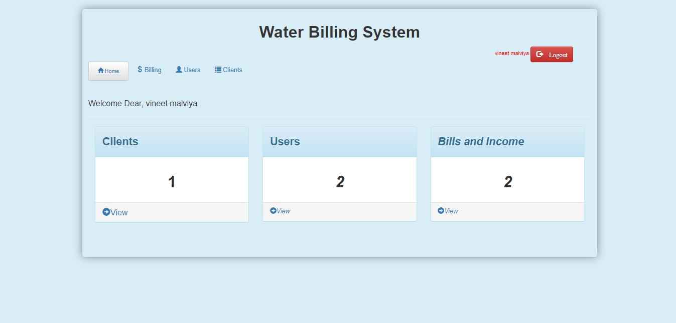WATER BILLING MANAGEMENT SYSTEM